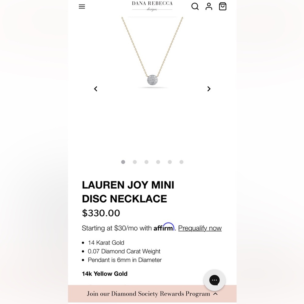Dana Rebecca, Lauren joy mini disc necklace